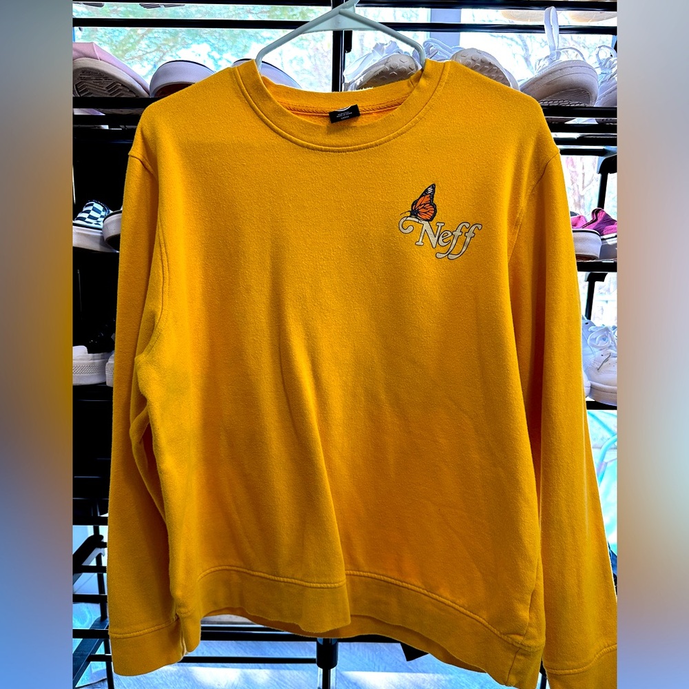 Neff Yellow Sweatshirt with Butterfly Logo
